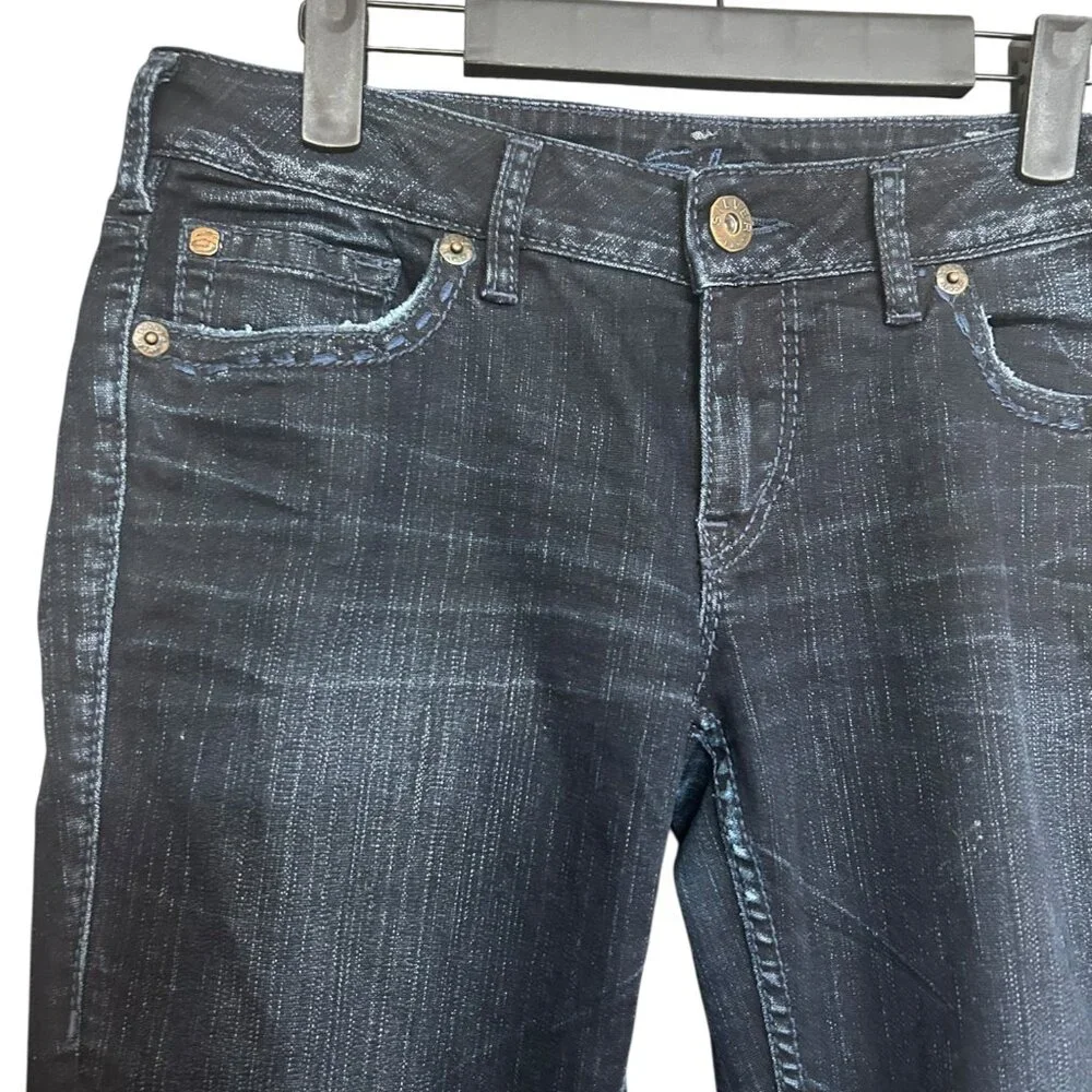 Silver Jeans Co. Aiko Slim Straight Low Rise Jeans - Size 30 - Picture 3 of 8